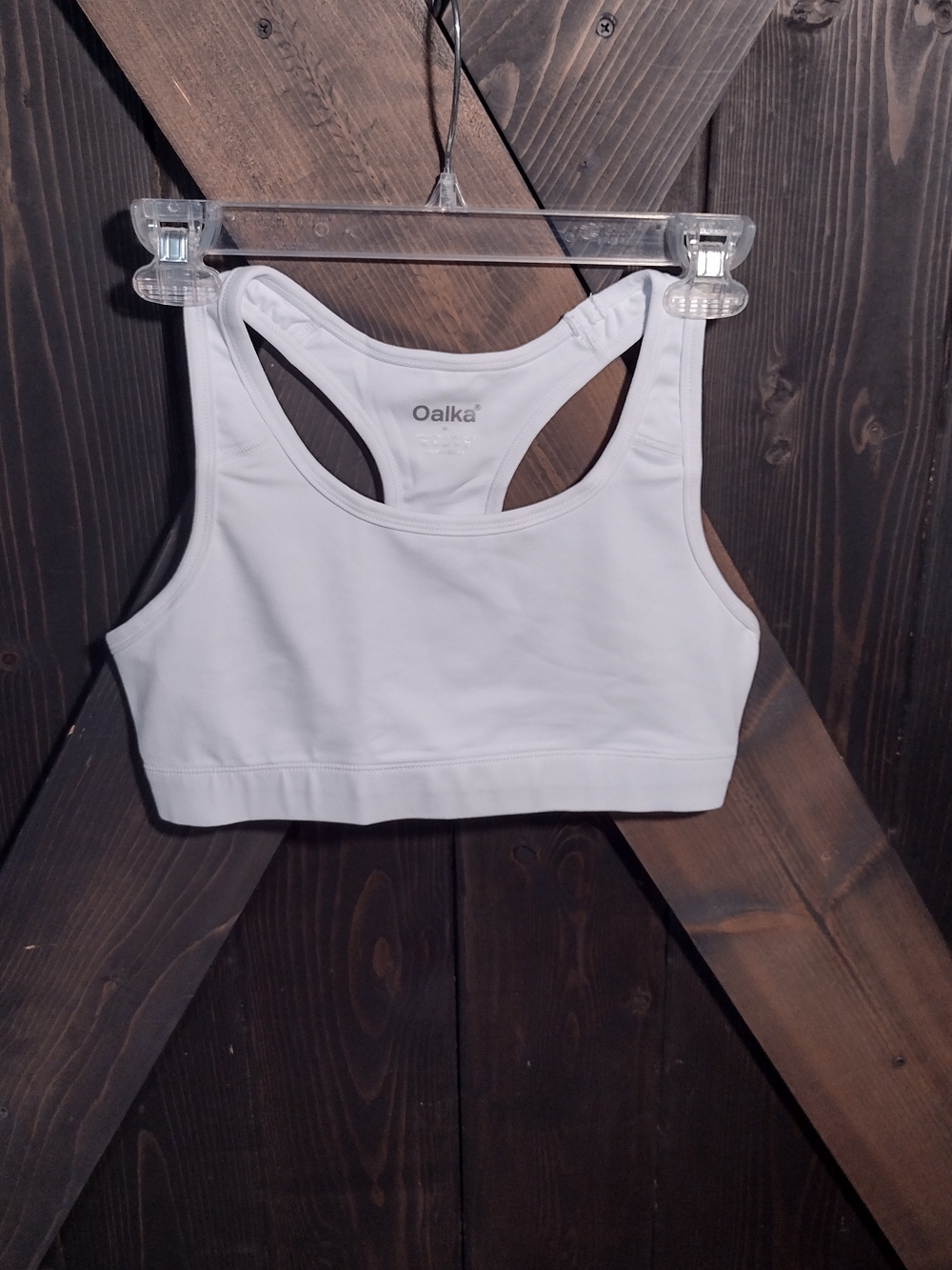 Oalka White Racerback Sports Bra Size Medium